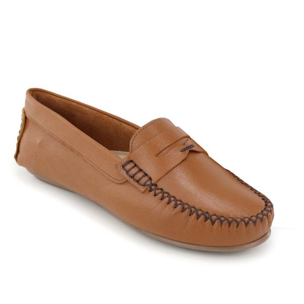 Mocassim Feminino Couro Legítimo Whisky