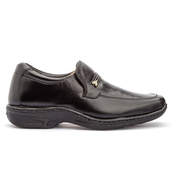 Sapato Masculino Conforto Em Couro Legítimo Preto