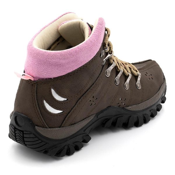 Tênis adventure feminino cano alto marrom com hotsell rosa