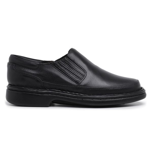 Sapato Masculino Conforto Couro Carneiro Preto