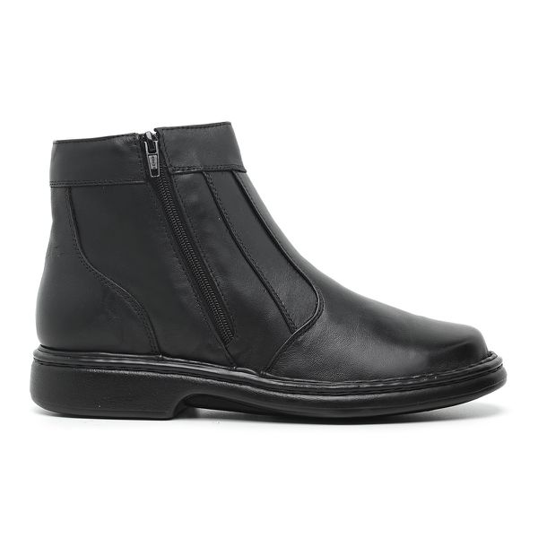 Bota Masculina Conforto Couro Legítimo Preto