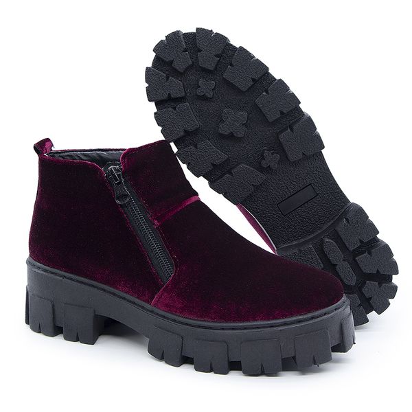 Bota de sale veludo vermelha
