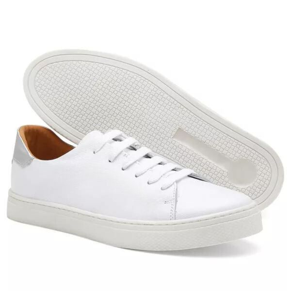 Tenis branco outlet com prata feminino