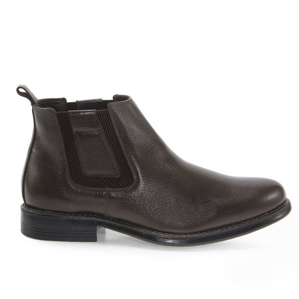 Bota Masculina Chelsea Couro Legítimo Café