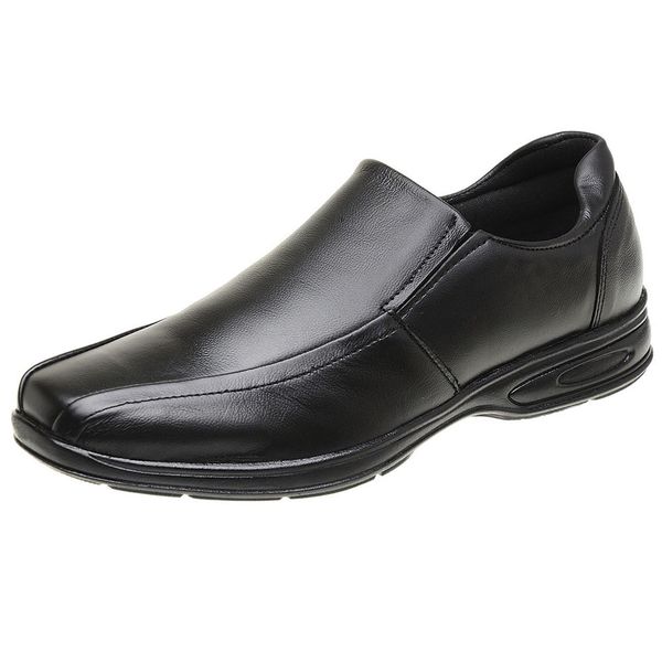 Sapato Masculino Conforto em Couro Legítimo Preto