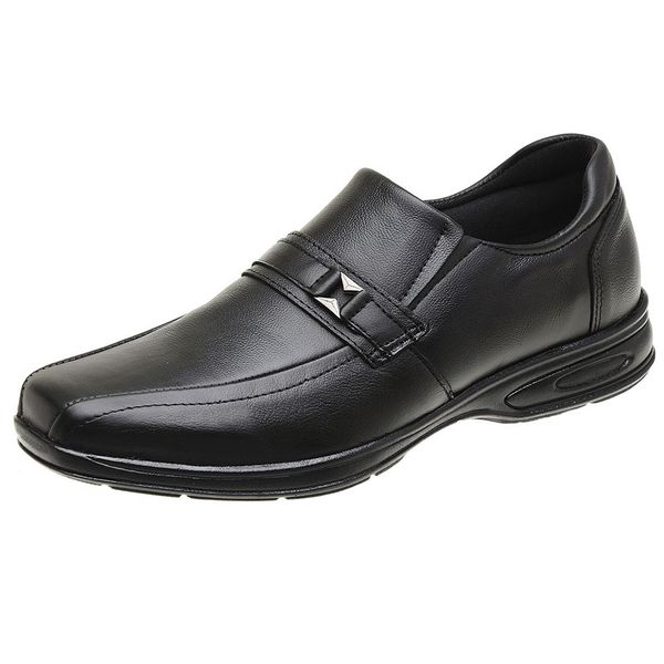 Sapato Masculino Conforto em Couro Legítimo Preto