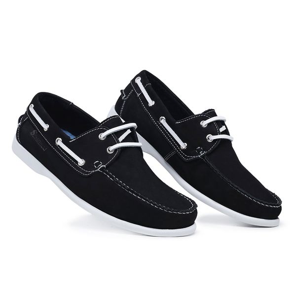 Mocassim Dockside Casual Masculino Couro Leg timo Preto KRN