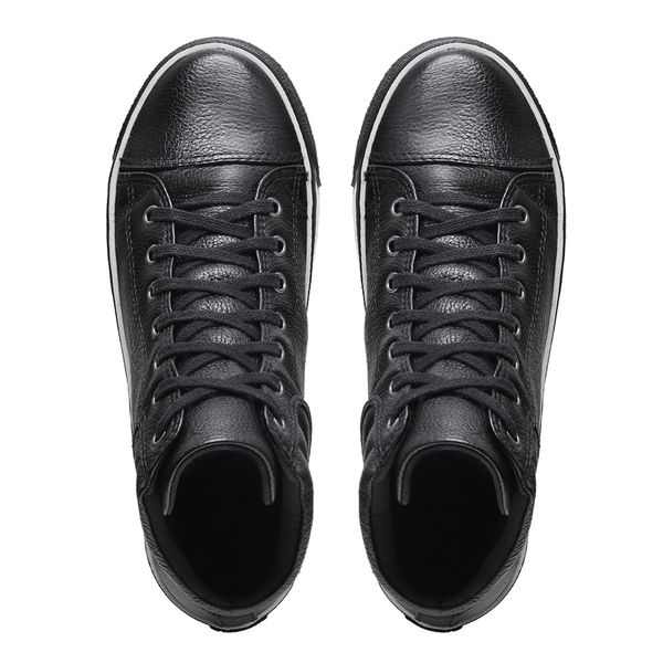 All star preto couro cano hot sale medio