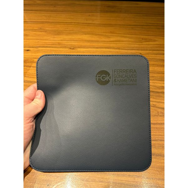 12 Unidades Mousepad 20x20cm Azul Marinho com logo FGK