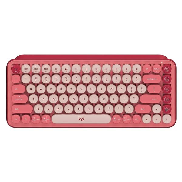 Teclado Mecânico Pop Keys Heartbreaker Sem Fio Rosa Logitech Idioma Português Brasil