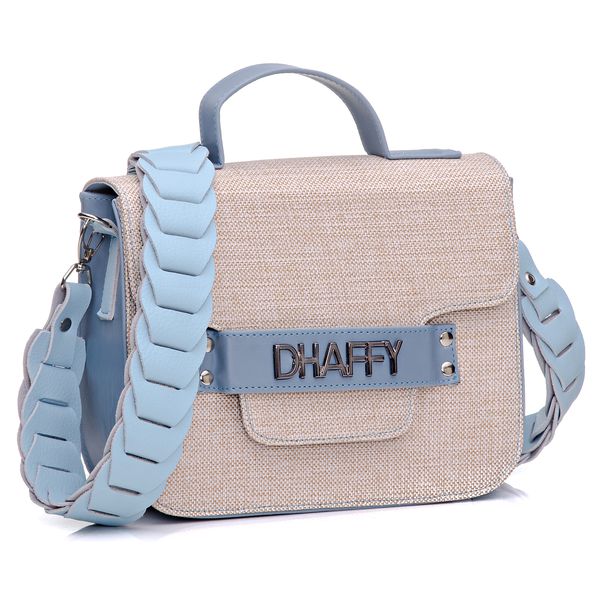 Bolsa Feminina Dhaffy Palha Azul Dhaffy 