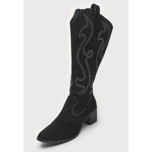 Bota Feminina Western Cano Longo Brilho