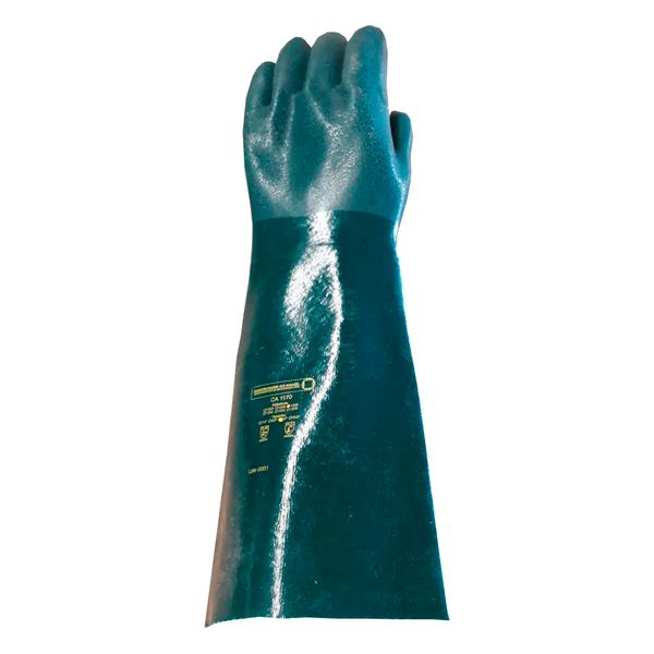 Luva Handschuhe PVC de 45cm Com Palma Áspera E Forro