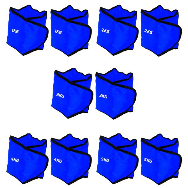 Kit Par de Caneleira Peso Profissional do 1kg ao 5kg Funcional Peso Azul