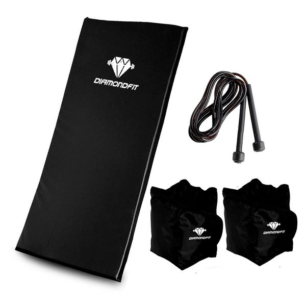 Kit Treino Colchonete + Caneleira Tornozeleira 5KG + Corda de Pular