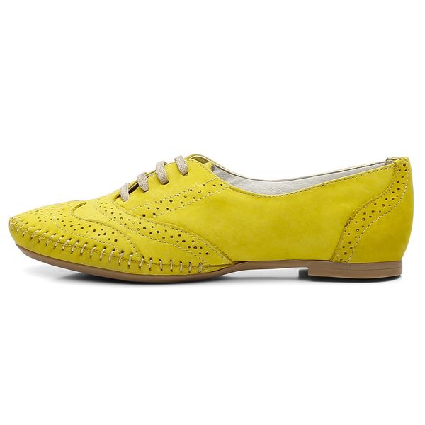 Sapato Social Feminino DiConfort Oxford Confort Amarelo