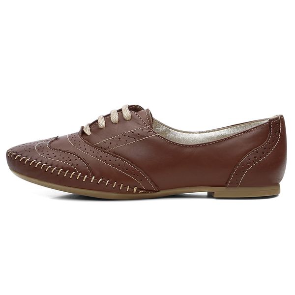 Sapato Social Feminino DiConfort Oxford Confort Chocolate