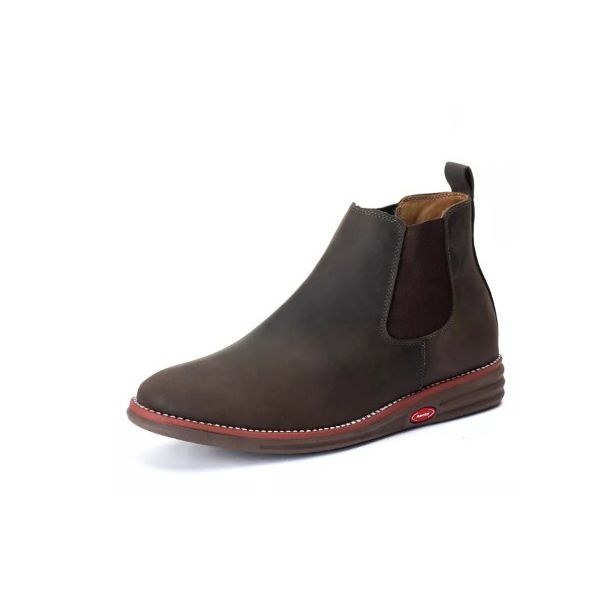 Bota Botina Chelsea de Conforto Anatômico Ortopédico Com Palmilha Gel Cafe