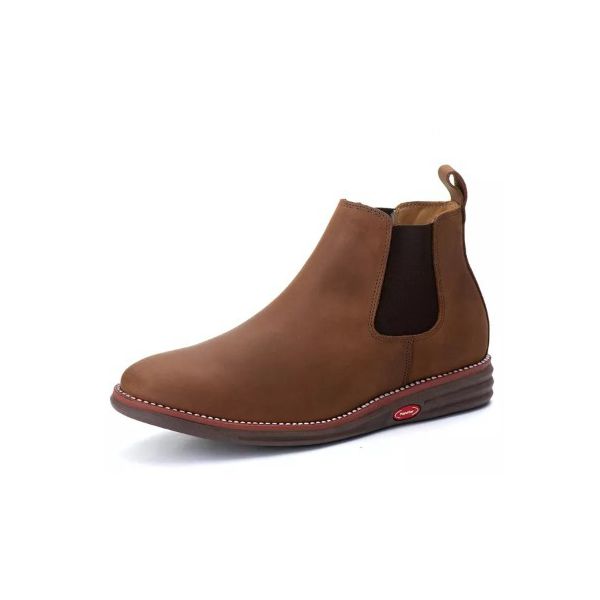 Bota Botina Chelsea de Conforto Anatômico Ortopédico Com Palmilha Gel Castor