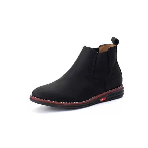 Bota Botina Chelsea de Conforto Anatômico Ortopédico Com Palmilha Gel Preto