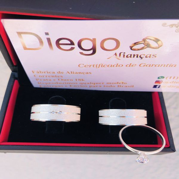 Alianças de Prata Namoro e Compromisso 