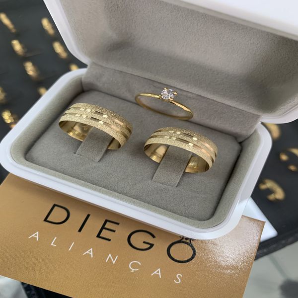 Alianças de Ouro18k Noivado e Casamento