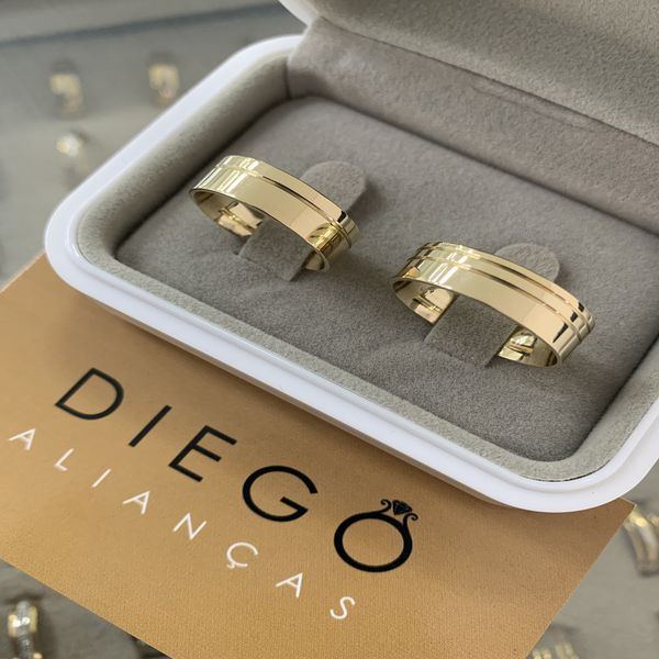Alianças de Ouro18k Noivado e Casamento
