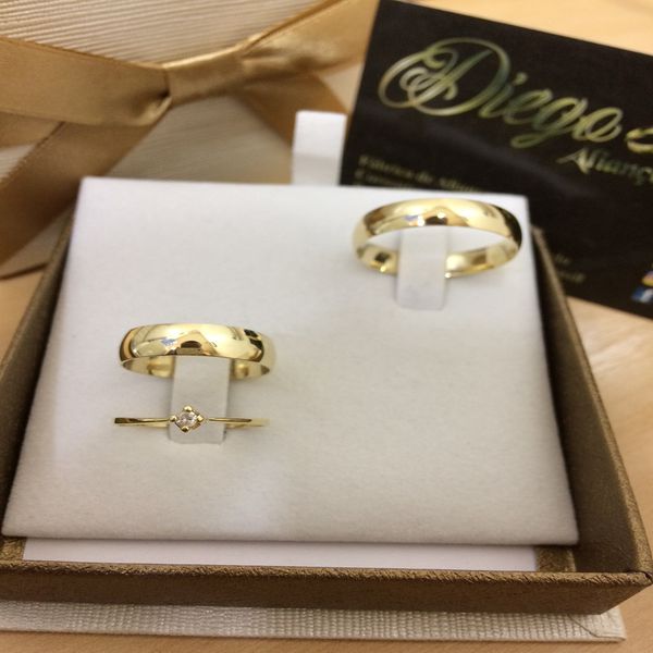 Alianças de Ouro18k Noivado e Casamento