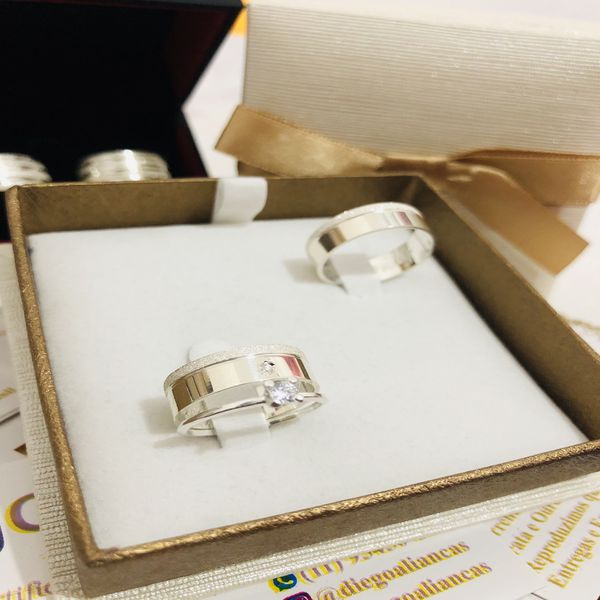 Alianças de Prata Namoro e Compromisso