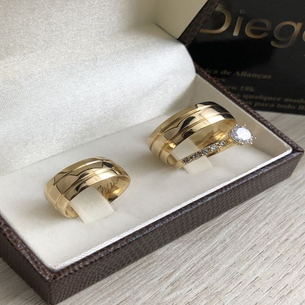 Alianças de Ouro18k Noivado e Casamento