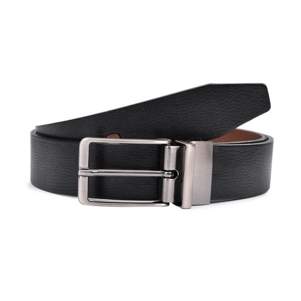 Cinto Masculino Dupla Face Preto Café em Couro DIfranca - 35203