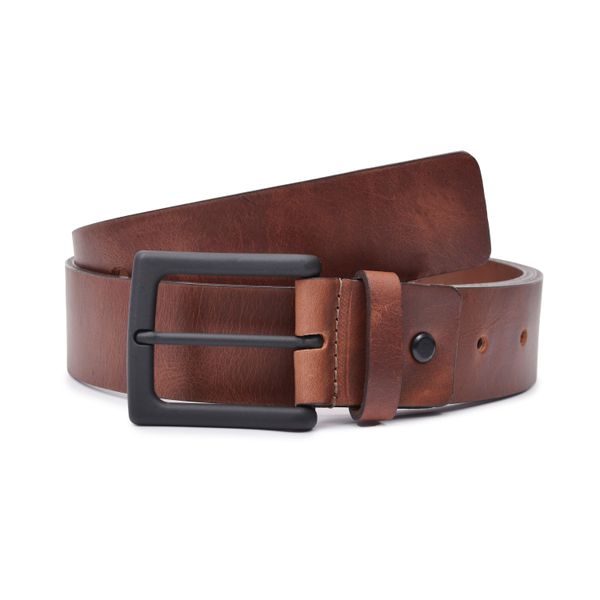 Cinto Masculino Caramelo em Couro Fóssil DIfranca - 40103
