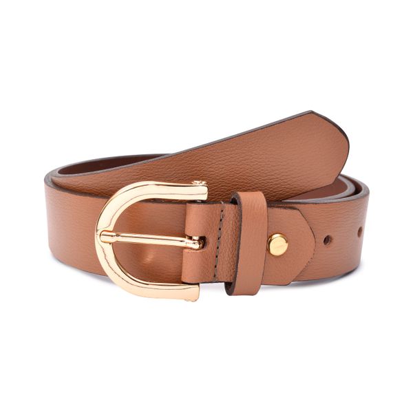 Cinto Feminino Caramelo Bolonha em Couro DIfranca - 35524