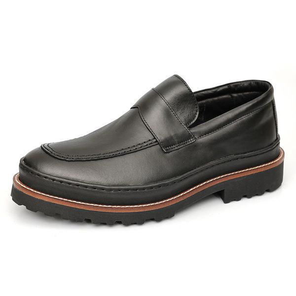 Sapato Casual Masculino Mocassim Preto Couro DIfranca - 2202