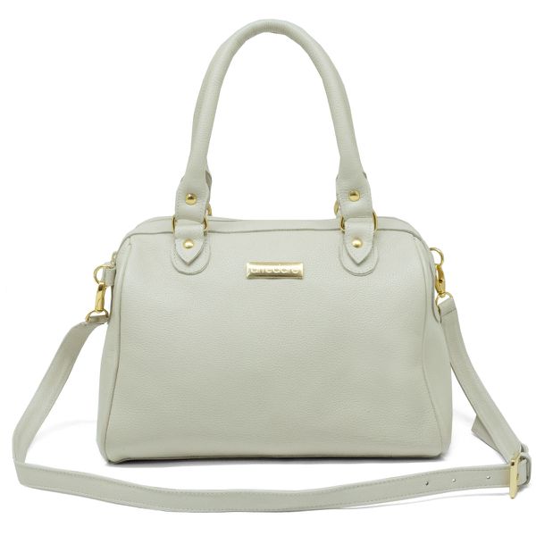 Bolsa Feminina de Mão com Alça Transversal Off White Couro DIfranca - 8600