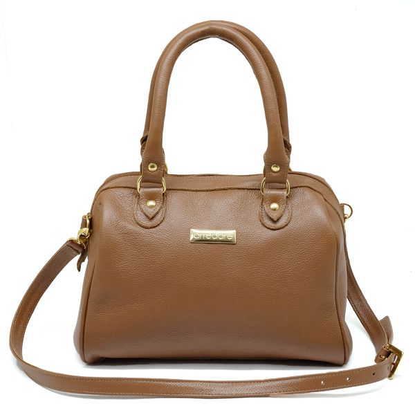 Bolsa Feminina de Mão com Alça Transversal Caramelo Couro DIfranca - 8600
