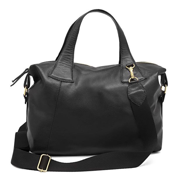 Bolsa Feminina de Mão com Alça Transversal Preto Couro DIfranca - 8603