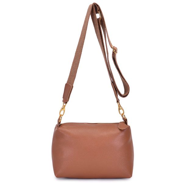Bolsa Feminina Alça Transversal Caramelo Couro DIfranca - 8608