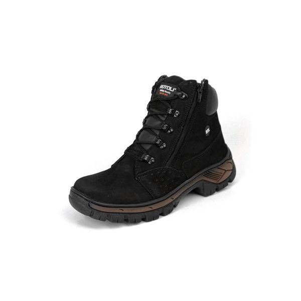 Bota Masculina Adventure Preto Couro Nobuck DIfranca - Steel