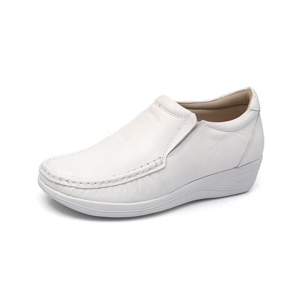 Sapato Feminino Mocassim Branco Couro DIfranca - 080 