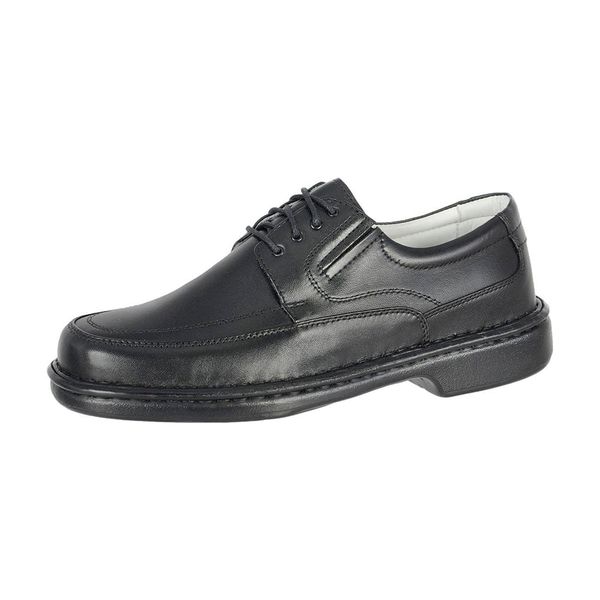 Sapato Linha Conforto De Pelica Amarrar Asa Calçados - 1004 - Preto