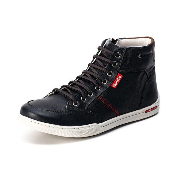 Sapatênis Tênis Cano Alto Couro Flay Linha Conforto True Ranster - 1006 - Preto
