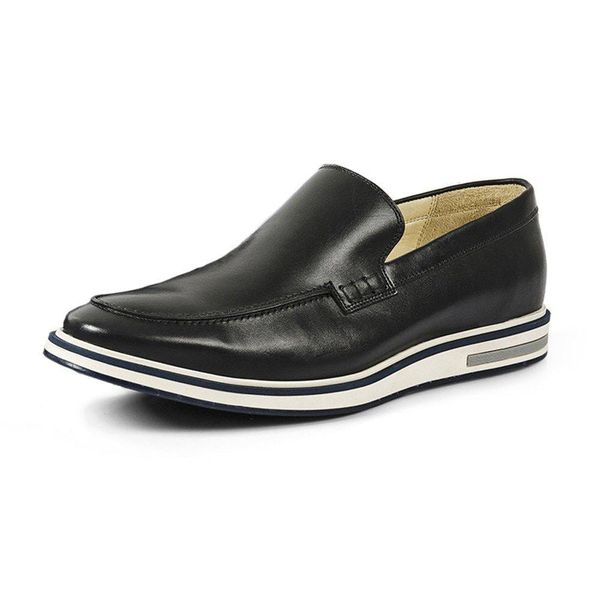 Sapato Casual Masculino Loafer Couro Legítimo Stone Slim Reverso - 1131 - Preto