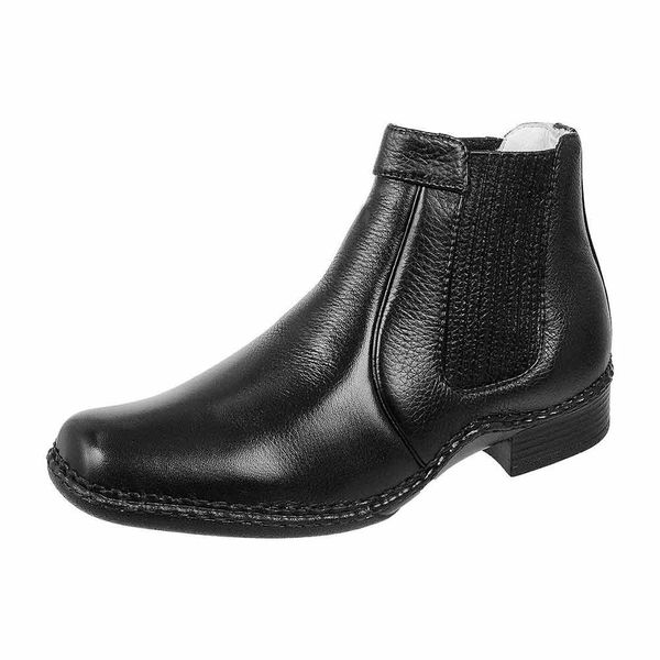 Bota Social Concha Couro Floater Elastico Ranster - 1601 - Preta