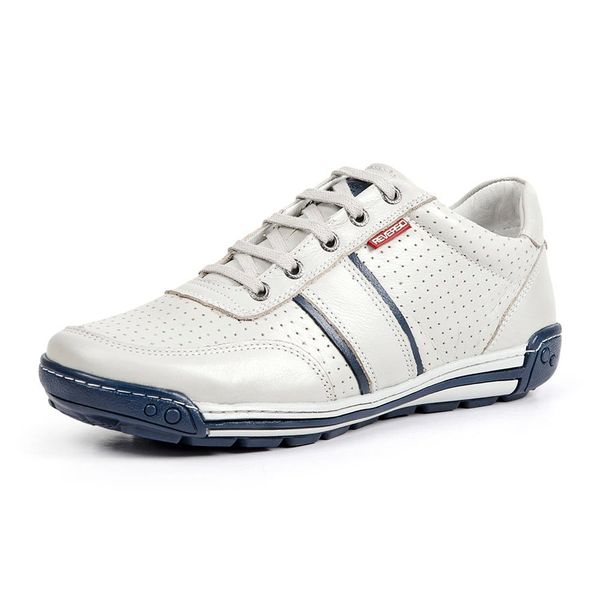Sapatênis Tênis Couro Natural Linha Conforto Perfurado Rally Reverso - 3004 - Off White