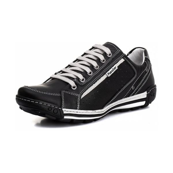 Sapatênis Tênis Couro Natural Conforto Ranster - 3006 - Preto