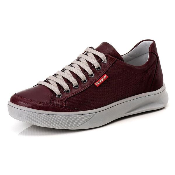 sapatenis tenis couro flay linha conforto ranster 3021 bordo