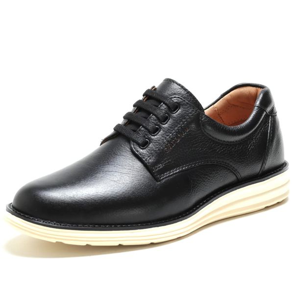 Sapato Casual em Couro Linha Conforto Art Nobre - 3205 - Preto