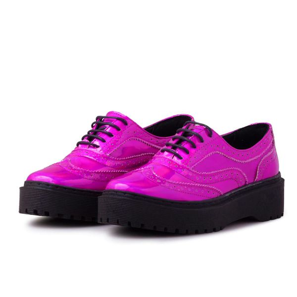 Sapato Feminino Oxford Tratorado L.A. - 30000 - Pink Metalizado