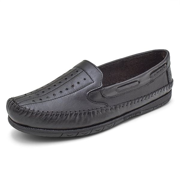 Mocassim Sapatilha Masculina Couro Legítimo Exclusive Granado - 402 - Preto
